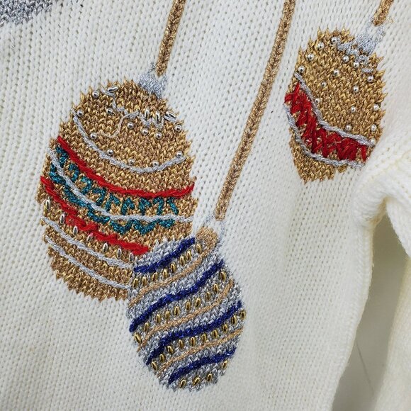 Vintage Dana Scott Embellished Christmas Ornament Holiday Glam Nostalgia Sweater - Picture 11 of 16